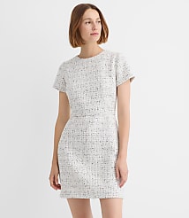 Petite Tweed Short Sleeve Mini Dress carousel Product Image 1