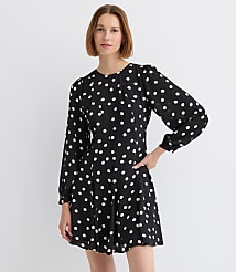 Dotted Godet Mini Dress carousel Product Image 2