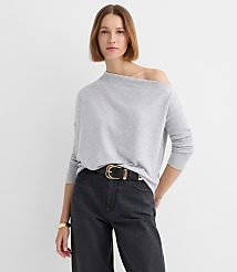 Heathered Ribtrim Jersey Off The Shoulder Top carousel Product Image 2