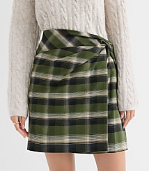 Plaid Brushed Flannel Twist Mini Skirt carousel Product Image 3