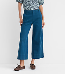 Curvy Palmer Wide Leg Crop Pants in Twill carousel Product Image 1