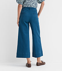 Seamed Palmer Wide Leg Crop Pants in Twill carousel Product Image 3