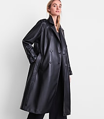 LOFT Versa Faux Leather Trench Coat carousel Product Image 5