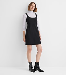 Petite Topstitched Ponte Square Neck Dress carousel Product Image 4