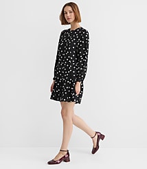 Petite Dotted Godet Mini Dress carousel Product Image 4