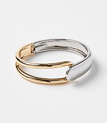 Mixed Metal Open Linked Cuff Bracelet carousel Product Image 1