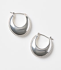 Chunky Crescent Hoop Earrings carousel Product Image 1