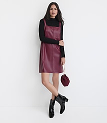 Petite Faux Leather Strappy Mini Dress carousel Product Image 1