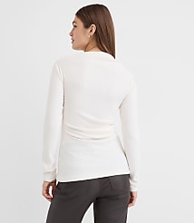 Petite Cozy Ribbed Asymmetric Neck Top carousel Product Image 3