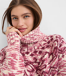 Petite Spacedye Fair Isle Turtleneck Sweater carousel Product Image 1