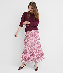 Shimmer Geo Tiered Maxi Skirt carousel Product Image 1