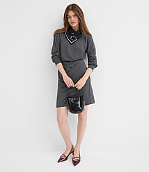 Terry Side Pleated Mini Dress carousel Product Image 1
