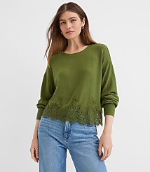Floral Lace Hem Top carousel Product Image 1