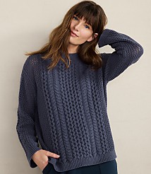 Haven Well Within Cotton Blend Mixed Stitch Crewneck Sweater carousel Product Image 1
