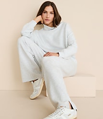 Petite Lou & Grey Heathered Scubasoft Side Slit Straight Leg Pants carousel Product Image 1