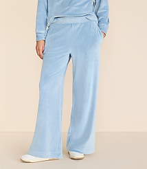 Lou & Grey Ribbed Velour Side Slit Wide Leg Pants carousel Product Image 2