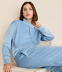 Lou & Grey Ribbed Velour Drawstring Neck Sweatshirt carousel Product Image 2