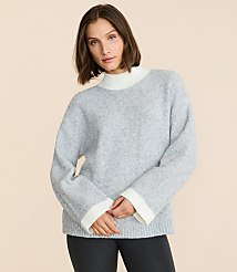 Lou & Grey Colorblock Boucle Mock Neck Sweater carousel Product Image 1