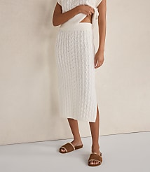 Haven Well Within Organic Cotton Blend Cable Midi Skirt carousel Product Image 1