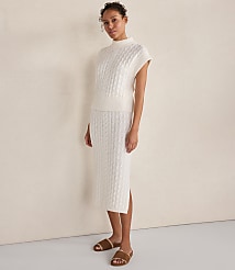 Haven Well Within Organic Cotton Blend Cable Midi Skirt carousel Product Image 2