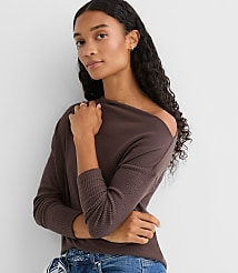 Ribtrim Jersey Off The Shoulder Top carousel Product Image 2