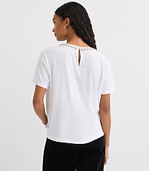 Crystal Beaded Neck Tee carousel Product Image 2