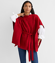 Bobble Cable Belted Poncho Sweater carousel Product Image 2
