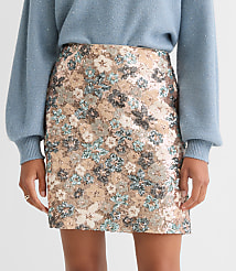 Floral Sequin Mini Skirt carousel Product Image 2