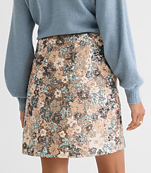 Floral Sequin Mini Skirt carousel Product Image 3