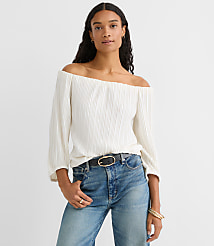Pleated Off The Shoulder Blouse carousel Product Image 2