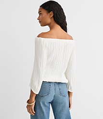 Pleated Off The Shoulder Blouse carousel Product Image 3