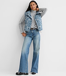 Floral Puffer Vest carousel Product Image 2