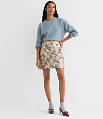 Floral Sequin Mini Skirt carousel Product Image 1