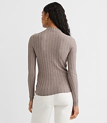 Petite Heathered Ribbed Mock Neck Sweater carousel Product Image 2