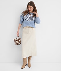 Petite Pintucked Corduroy Midi Pocket Skirt carousel Product Image 1