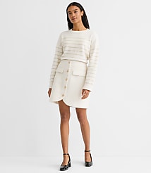 Petite Boucle Button Mini Skirt carousel Product Image 1