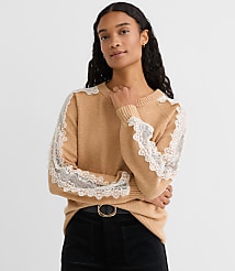 Petite Lace Sleeve Sweater carousel Product Image 3