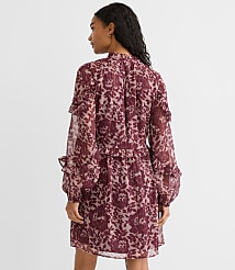 Shimmer Ruffle Tie Neck Mini Dress carousel Product Image 4