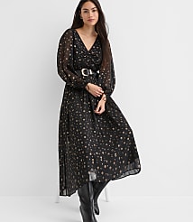 Petite Shimmer Geo Clip Ruched Maxi Dress carousel Product Image 2