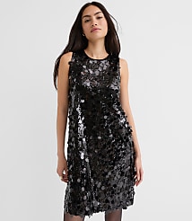 Petite Sequin Satin Bow Back Mini Dress carousel Product Image 1