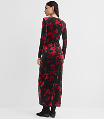 Petite Velvet Ruched Midi Dress carousel Product Image 2