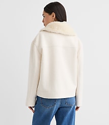 Petite Boucle Faux Fur Collar Shirt Jacket carousel Product Image 4