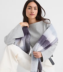 Heathered Ribbed Flare Sleeve Boatneck Top carousel Product Image 1