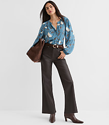 Garland Shirred Henley Blouse carousel Product Image 2