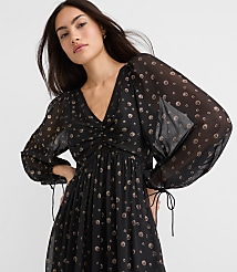 Shimmer Geo Clip Ruched Maxi Dress carousel Product Image 4