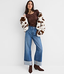 Mesh Velour Side Ruched Top carousel Product Image 3