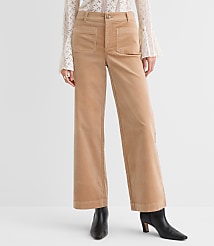Curvy Palmer Wide Leg Pants in Stretch Velvet carousel Product Image 1
