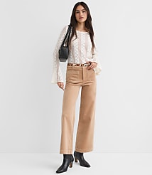 Palmer Wide Leg Pants in Stretch Velvet carousel Product Image 1