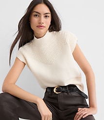 Ribtrim Sleeveless Mock Neck Sweater carousel Product Image 1