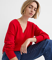 Petite V-Neck Relaxed Everyday Sweater carousel Product Image 1
